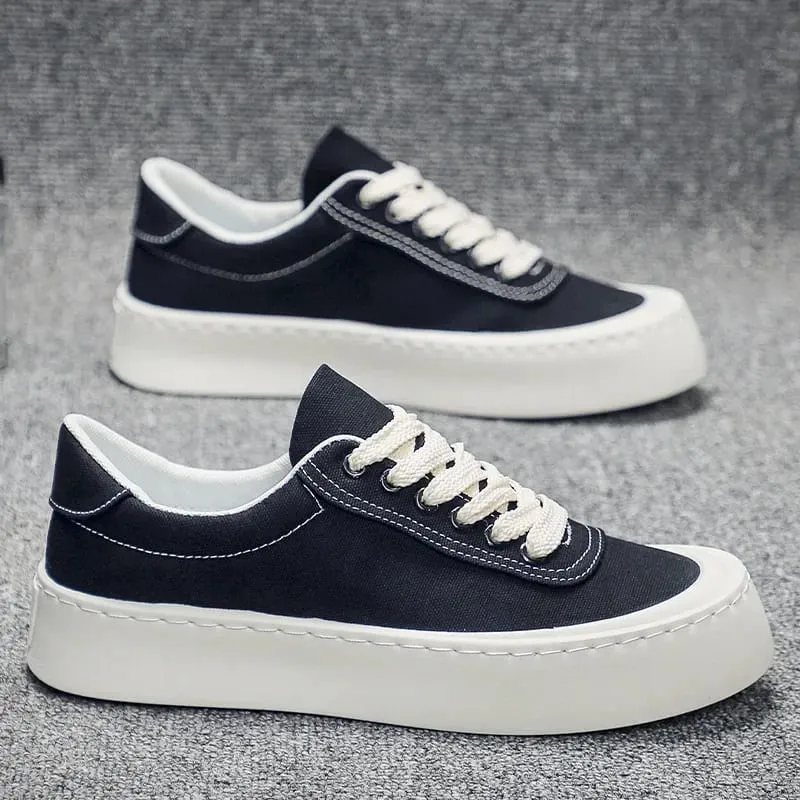 2026 Bagong Fashion Kumportableng Breathable Man Shoes Panlalaking Canvas Sneakers Panlabas na Makapal Sole Casual Board Shoes para sa Lalaki