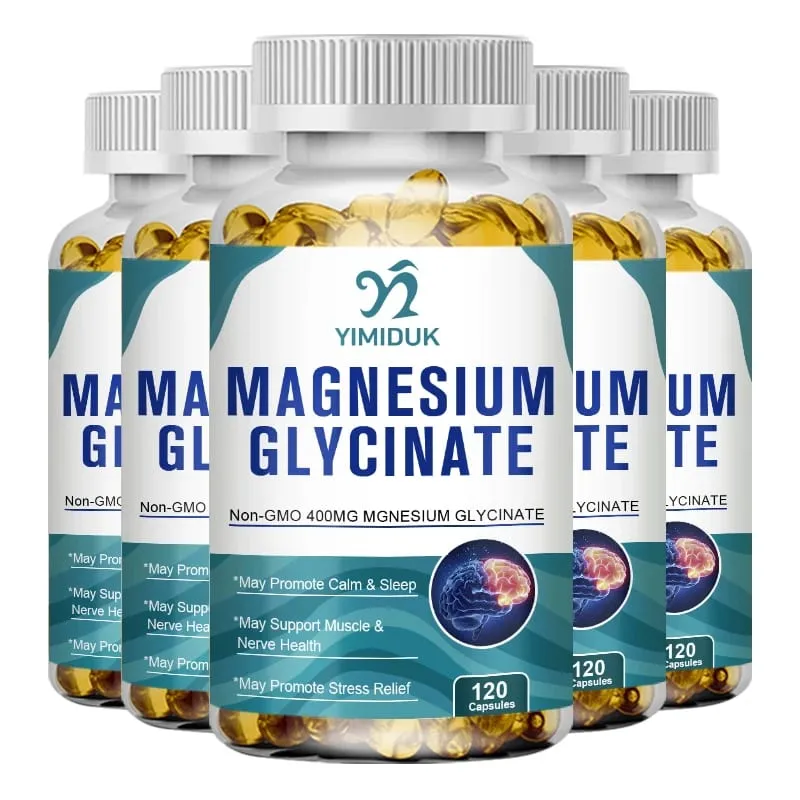 Magnesium Glycinate Capsules 400mg High Absorption Bone Support Health Care Mineral Supplement Promotes Muscle Gel 120 Capsules