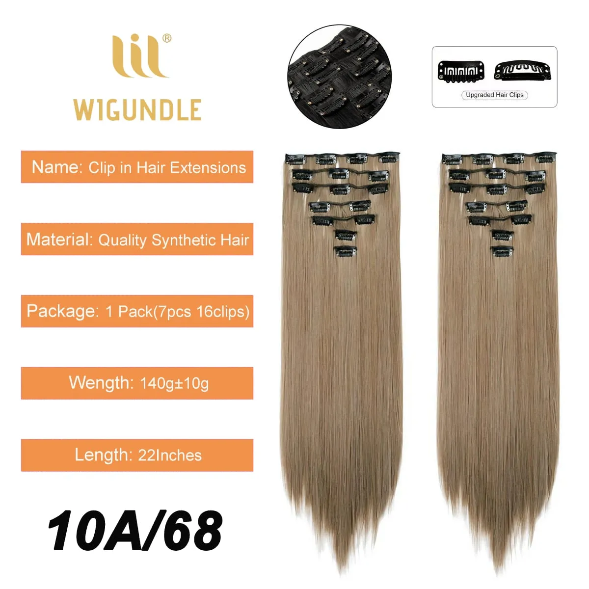 Clips In Hair Extension Long Straight Hair Pieces Clip In Hair Extension 22inches 7pcs/set Synthetic Fake Hair Pieces for Women