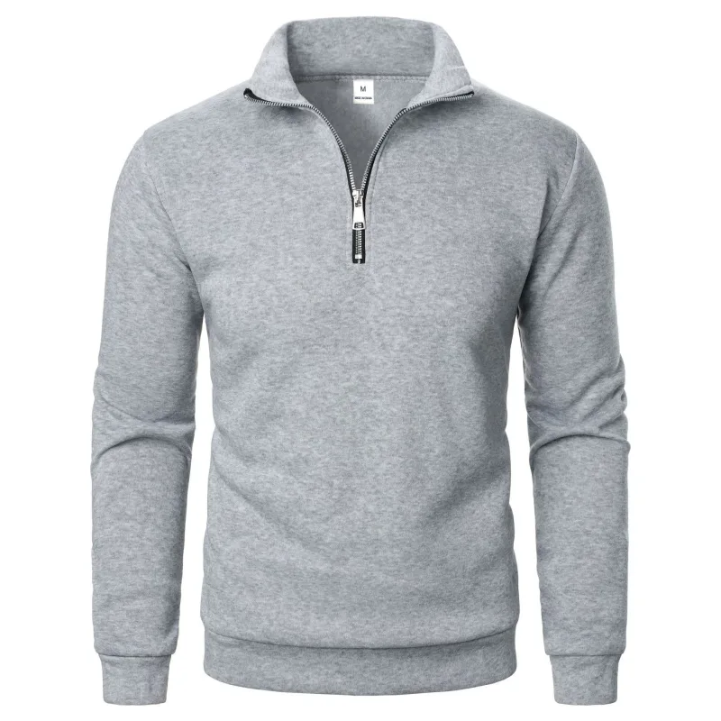 Spring Autumn new Casual Half Zipper stand collar sweatshirt Trend Simple slim men Pullover long sleeve tops Men's sweatshirt