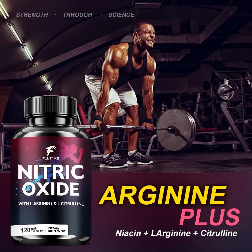 Nitric Oxide Tablets Capsules - Enriched with L-arginine and L-citrulline Complex To Promote Nutrient Flow To Muscles and Heart