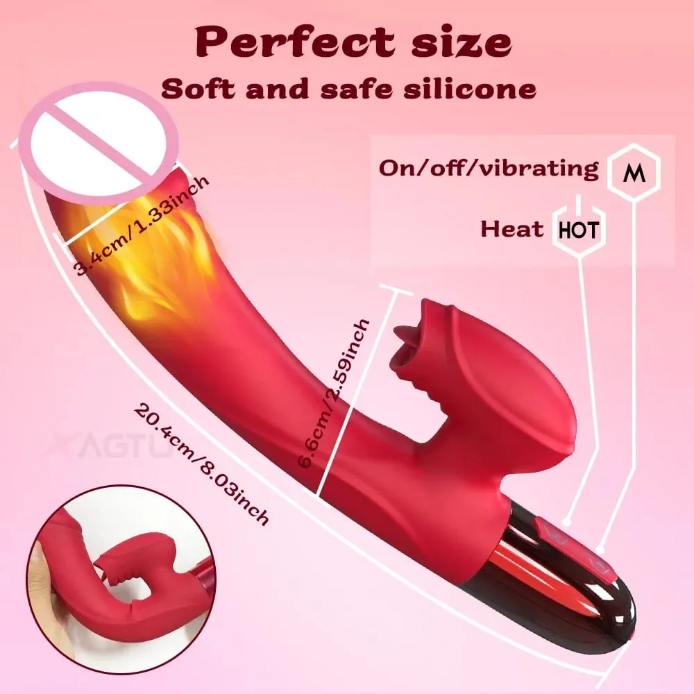 Sex Toy Vibrator for Women Clitoris Stimulator Female Masturbator G Spot Dildo with Tongue Licking Adults Goods 18+