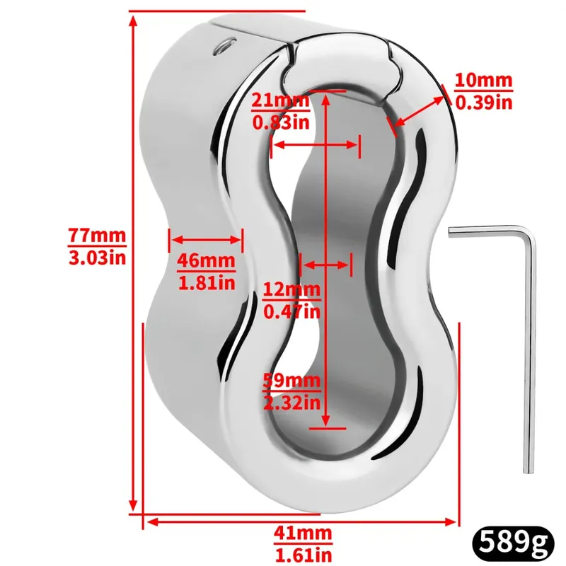 Stainless Steel Weighted Scrotal Ball Ring Metal Penis Lock Ring Scrotum Stretcher Male BDSM Bondage Sex Toy
