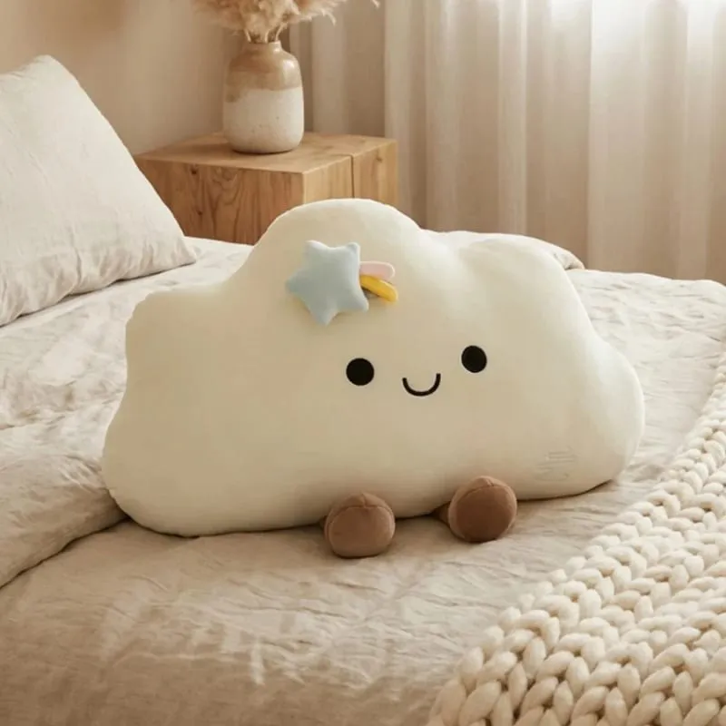 55*45CM Nordic Style Fluffly Soft White Blue Pink Weather Cloud Plush Toys Creative Stuffed Simulation Throw Pillow Sofa Cushion