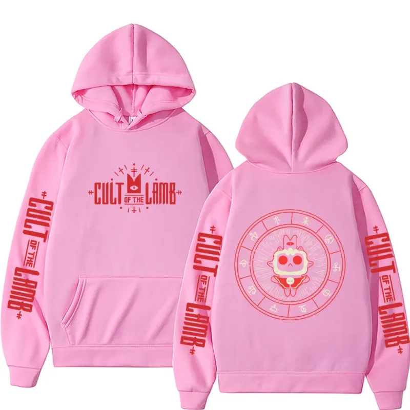 Game Cult of The Lamb Print Hoodie Men Women Vintage Fleece Cotton Pullover Hoodies Unisex Fashion Casual Oversized Streetwear