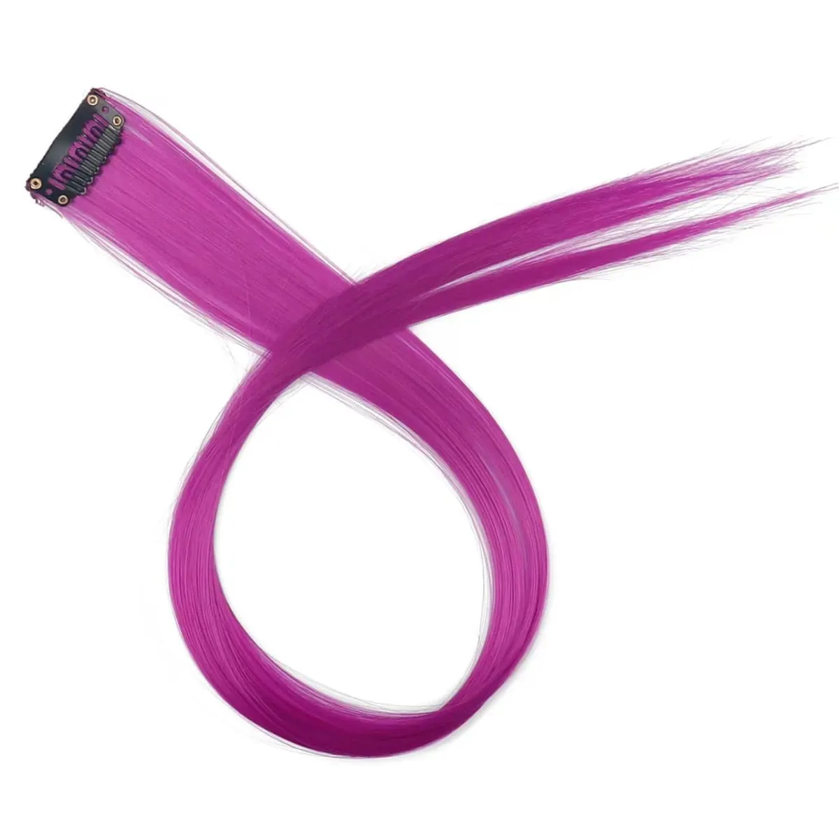 45cm Straight Clip‑on Synthetic Hair Pieces One‑Piece Bright Color Hair Extension Clips DIY Cosplay Hair Accessories