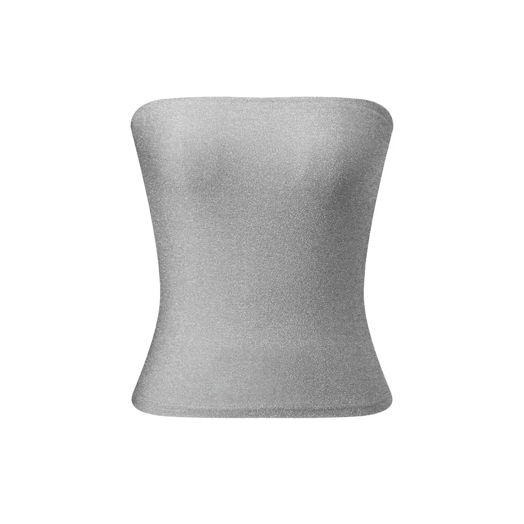 Women Sequined Tube Tops Strapless Sleeveless Slim Fit Cropped Vest 2026 Summer Club Street Tank Tops