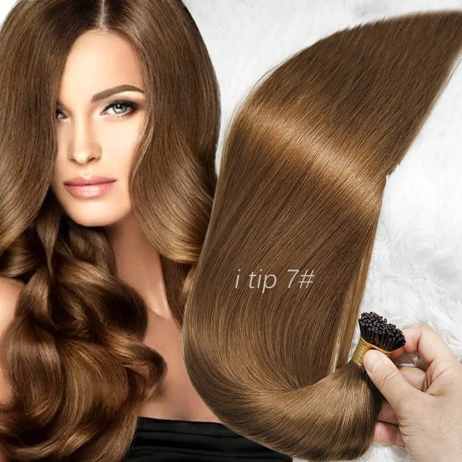 I Tip Human Hair Extensions 50g Straight Fusion Hair 30Inch Keratin Capsule Original Real Natural Hair Blonde Color