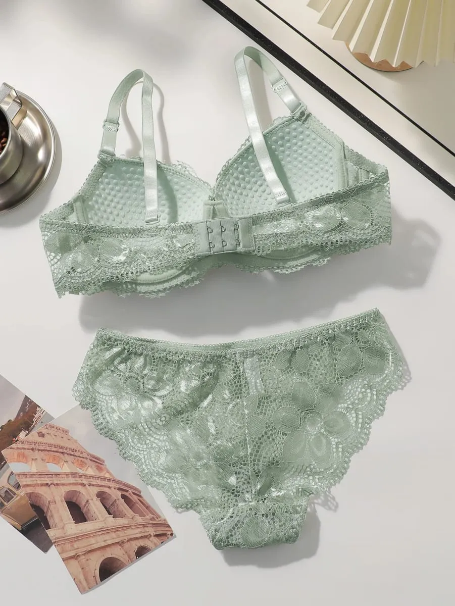 Bestseller Set reggiseno con ferretto in pizzo da donna con coppe push up imbottite Set bikini sexy e confortevole S-XL Viomisha