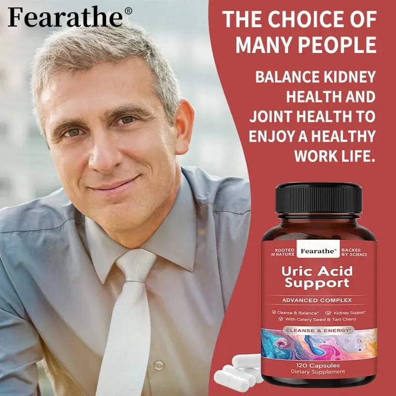 Uric Acid Formula - with Chanca Piedra & Vitamin B6 Uric Acid Detox Cleanse Kidney Health Support Supplement 120 Veggie Capsules