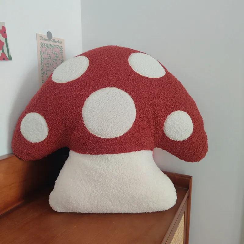 45x40cm Mushroom Pillow Soft Stuffed Plush Toys Simulated Mushroom Sofa Cushion Living Room For Home Children Girl Birthday Gift