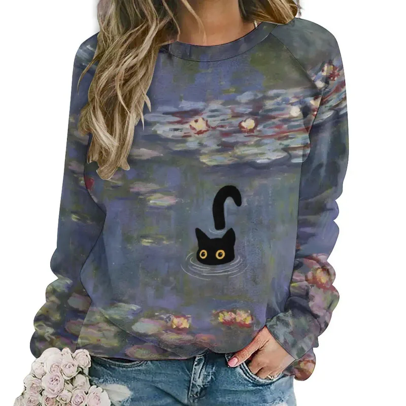 Fashion Butterfly flowers Women round-neck sweatshirt 3D Print Streetwear Autumn Y2k Sweatshirts Pullovers Woman Clothing Tops