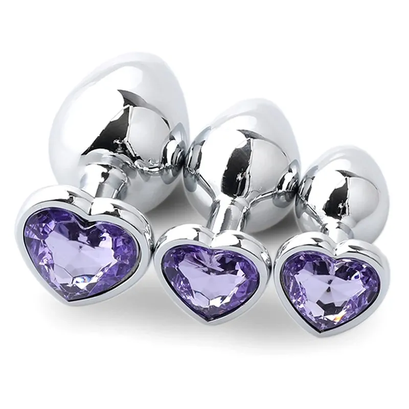 Metal Anal Plug for Women Men Couples Butt Plug Butt Toy Adult Game Masturbator Anal 3PCS Diamond Sex Toy for Adult Products