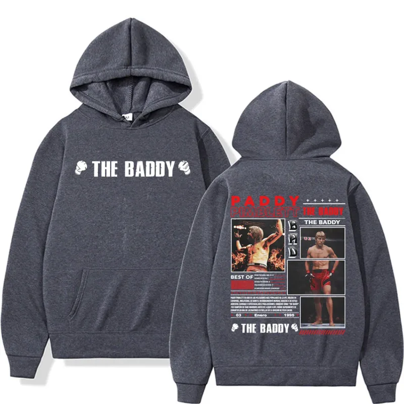 Paddy Pimblett The Baddy Retro Graphic Hoodies Men Women Fashion Violence Aesthetic Sweatshirt Fleece Casual High Quality Hooded