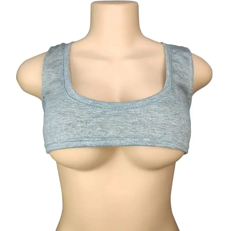 Y2k Europese en Amerikaanse ultrakorte mouwloze vest met lage ronde hals, T-shirt met sexy borstomhulsel en zichtbaar navelvest