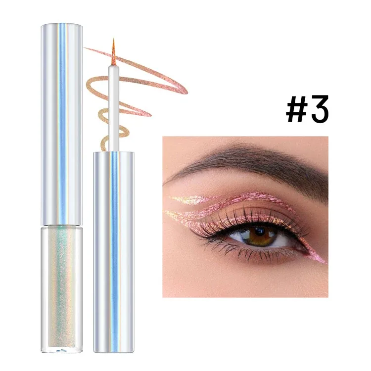 19 Colors Holographic Chameleon Liquid Eyeliner Metallic Glitter Color-Shifting Eye Liner Long Lasting Waterproof Eyes Makeup