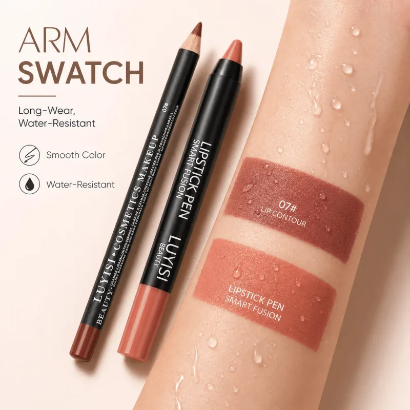 2pcs/set Lip Makeup Set: 1 Matte Lip Liner + 1 Soft Matte Lipstick Pencil. A perfect match long-lasting matte and waterproof