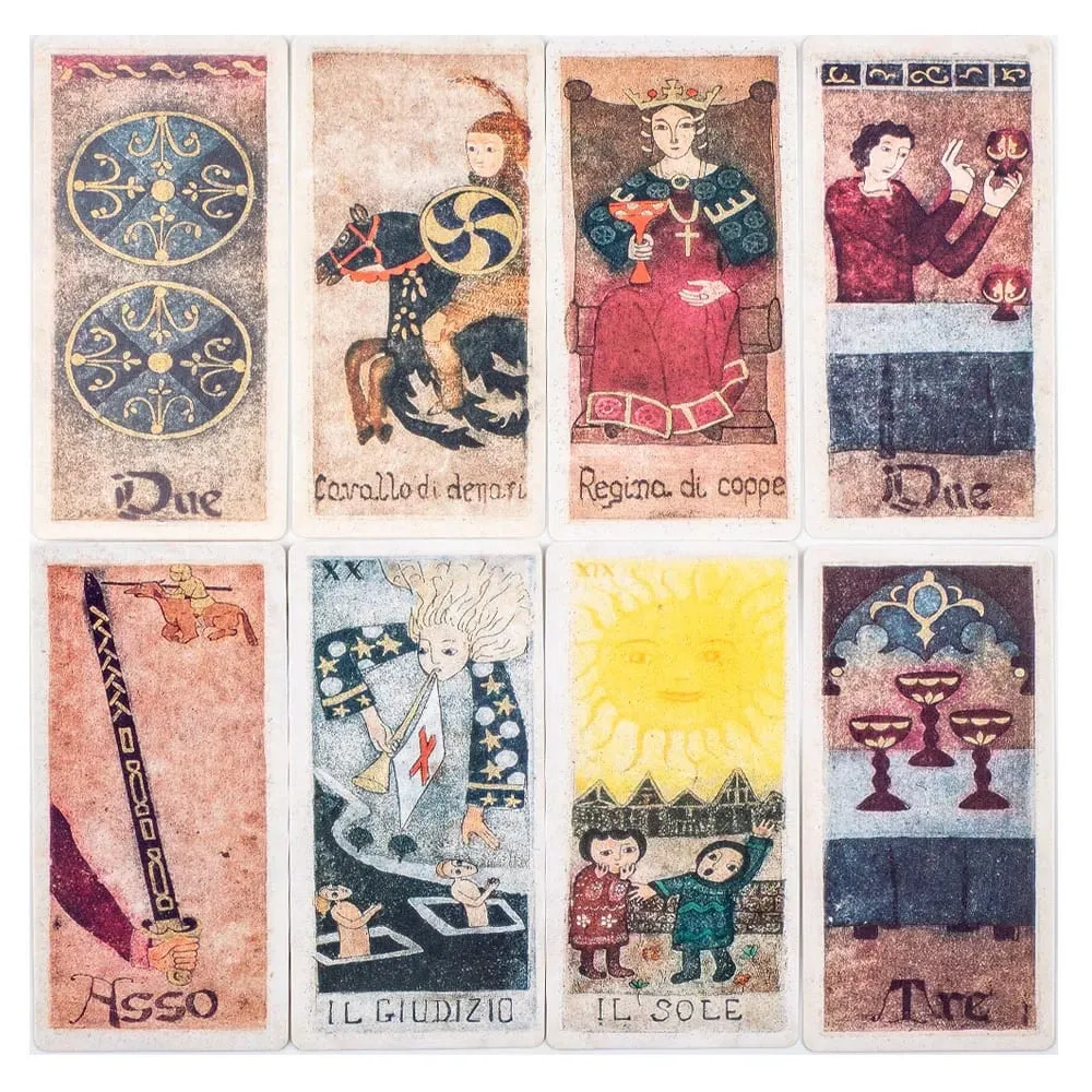 11*5.5cm 78-Card Deck Italian Hand-Painted Style Tarot Cards – La Corte Dei Tarocchi