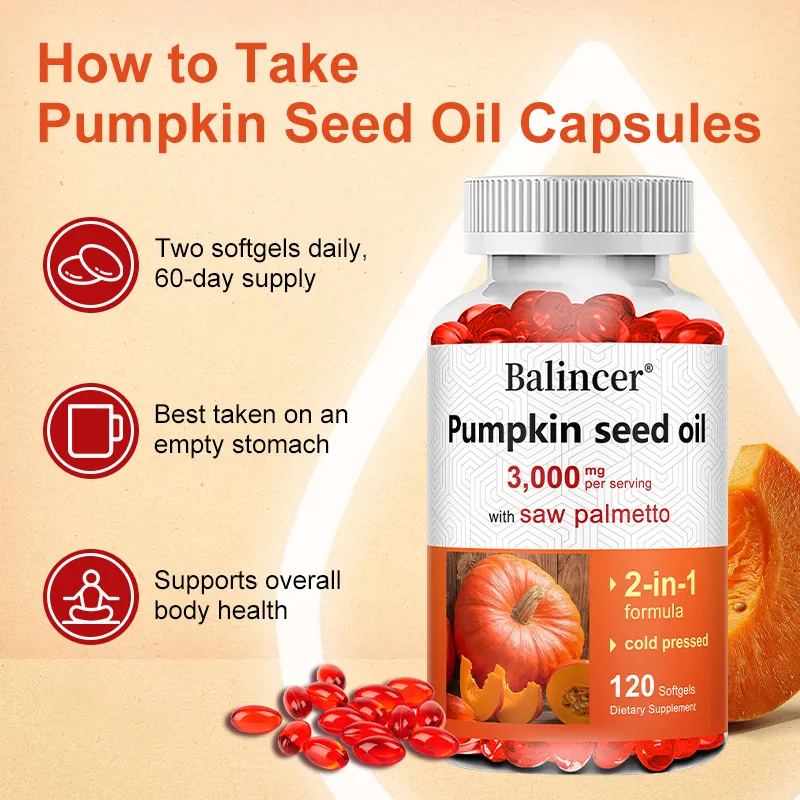 Virgin Pumpkin Seed Oil 3 000mg with Saw Palmetto Rich in Omega 6 & 9 Essential Fatty Acids Prostate & Bladder Supplement