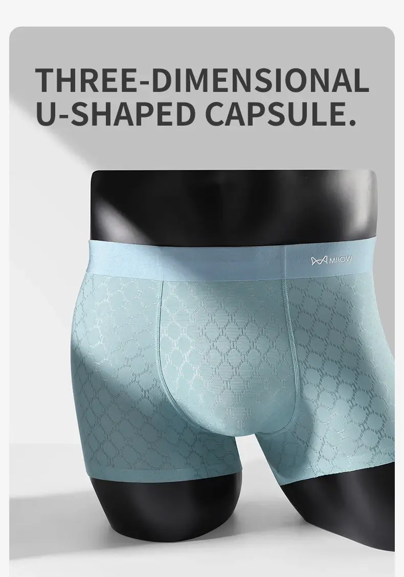 MiiOW 3 pièces sans couture glace soie hommes caleçon boxeur été respirant maille hommes culottes antibactérien homme caleçons boxeurs slips