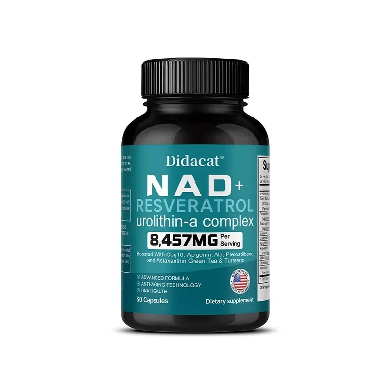 NAD+ Resveratrol - Supports Cell Health Brightens Skin Improves Energy and Vitality Antioxidant and Promote Metabolism