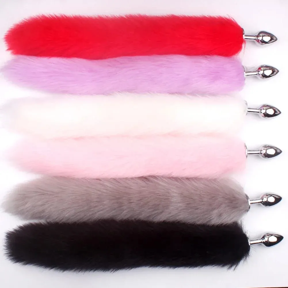 Fox Tail Anal Plug Sex Anal Toy Butt Plug For Women Adult Sex Toy Stainles Steel Anal Plug Smooth Butt Plug Cosplay BDSM Sex Toy
