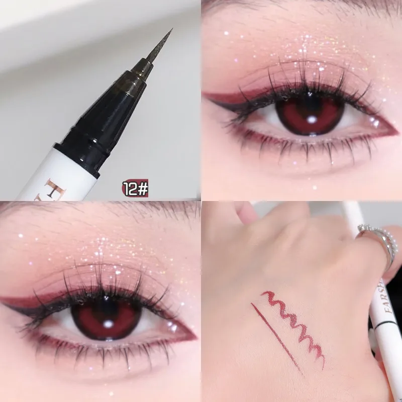 12 Colors Waterproof Eyeliner Pen Ultra-Fine Tip Liquid Eyeliner Long-Lasting Eye Liner Quick-Dry Colorful Makeup for Cosplay — image 8