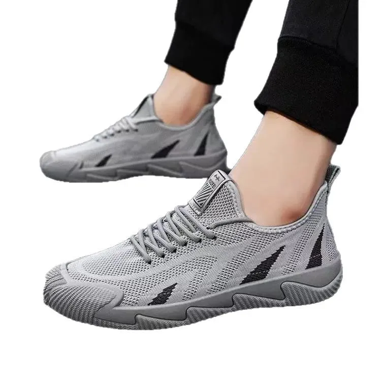Men Casual Sneakers Breathable Leisure Sports Air Mesh Shoes Versatile Running Soft Sole Men's Trendy Shoes Flat Male Sneakers
