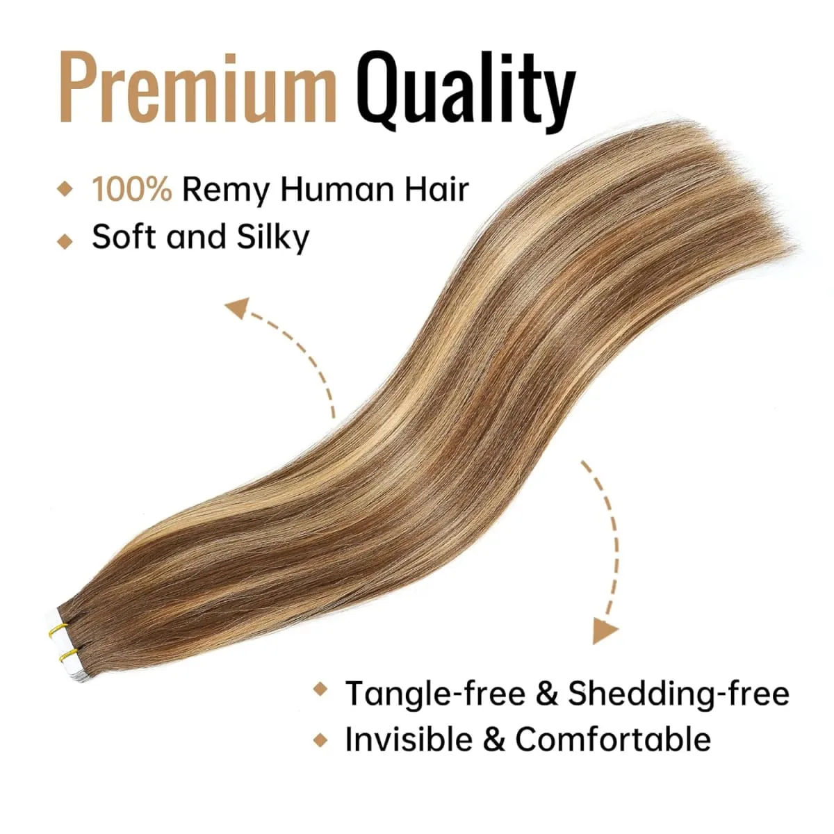 Highlight #4/27 Straight Tape In Hair Extensions Skin Weft Tape In Human Hair Extensions For Salon High Quality 100% Human Hair