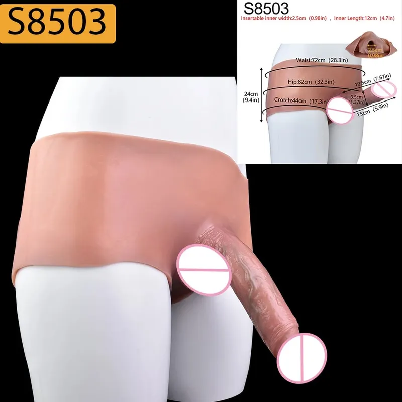 Strap-On Lifelike Penis Cover насадка на член Large Hollow DildoPants Intimate Adult Sex Toy for Couples Sex