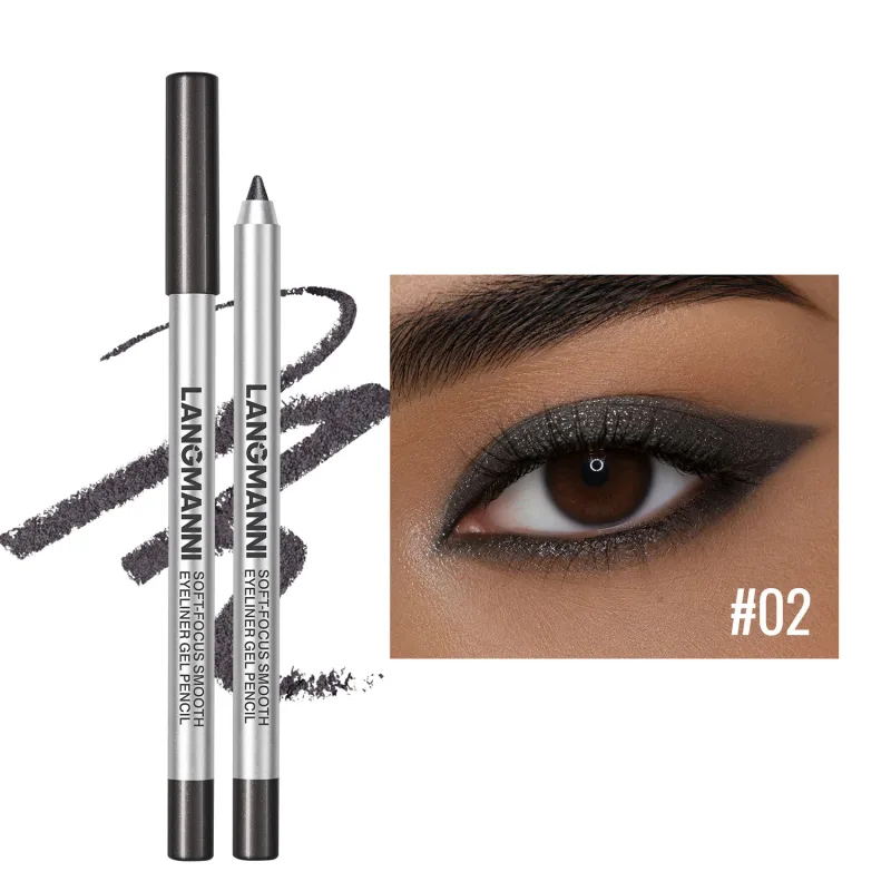 Waterproof and Sweat Proof Pearlescent Shining Eyeliner Gel Pencil Long Lasting Smooth Easy To Colors Women Eye Makeup