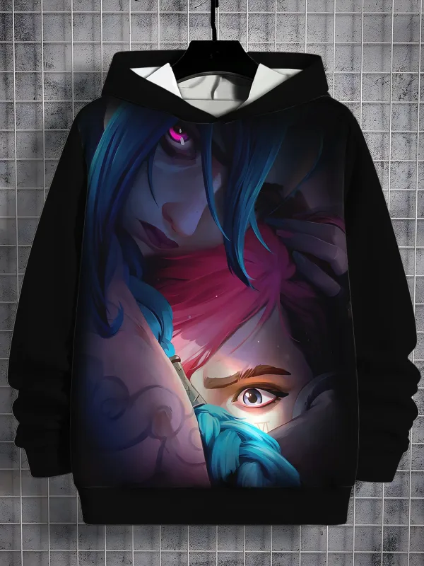 2026 Arcane Jinx Anime 3D Print All Seasons Children Casual Sweatshirt Cool Pullover Tops Unisex Clothes Boy Hoodies Clothes