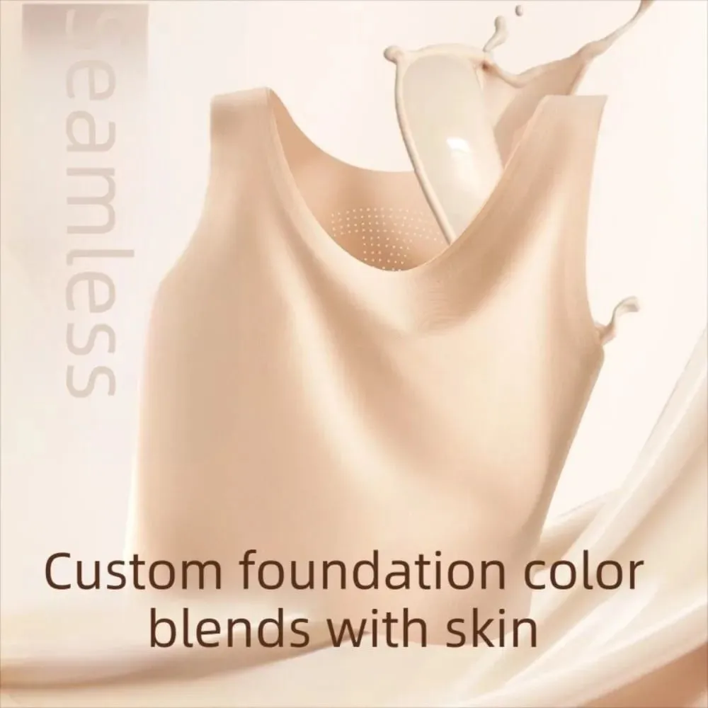 S/M/L/XL/XXL Chest Binding Underwear Ice Silk Material Fixed Cup Invisible Seamless Bra Soft Steel Ring Backless Style