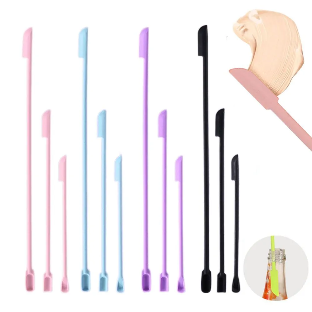 3Pcs/Set Cream Last Drop Scoop Face Mask Brush Beauty Tools Silicone Spatula Deep Bottle Scraper Makeup Brushes Cosmetics Spoon
