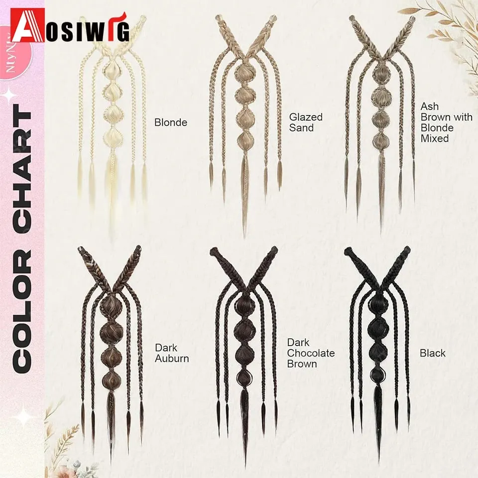 Bohemia Clip in Hair Extensions 24 Inches Fairy Hair Wig Hairpieces Synthetic Handmade Synthetic Weaving Hair Extensions Girls