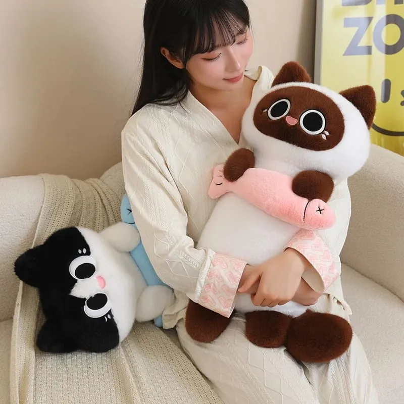 Cat Plush Toys Adorably Cat Stuffed Pillow Kawaii Soft Sofa Cushion Home Decor Toys Accompany Sleep Toy Birthday Gifts — image 9