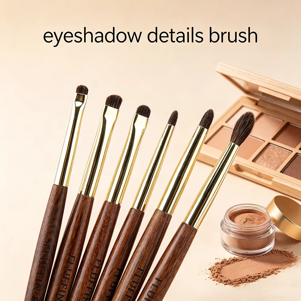Professional Horse Hair Eyeshadow Crease Blending Brush Eyeliner Smudge Makeup Tool Rosewood Handle Copper Pipe Eye Brushes