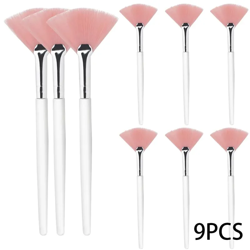 3/9/15 Pieces Facial Fan Mask Brushes Soft Mask Brush Applicator Esthetician Facial Mask Brushes For Women Girls Cosmetic Tools