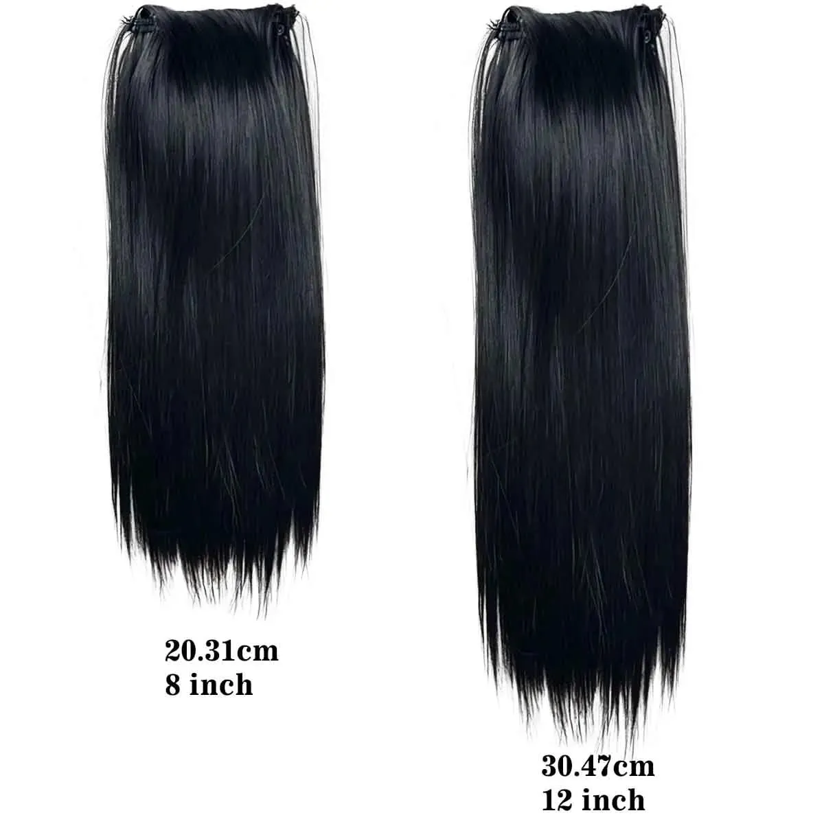Straight Clip In Hair Extensions Synthetic 8"12" Hair Topper For Women Invisible Clip On Hair Patch Thick Booster Hairpieces