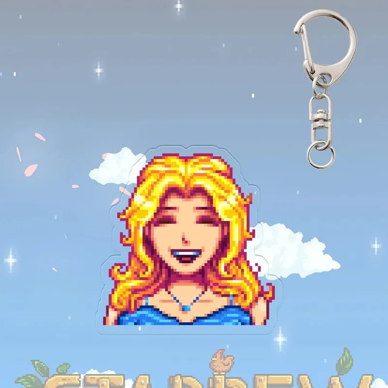 Alex Stardew Valley Schlüsselanhänger Elliott Spielfigur Anime Cartoon Cosplay Requisiten Haley Emily Pixel Student Kawaii Geburtstagsgeschenk