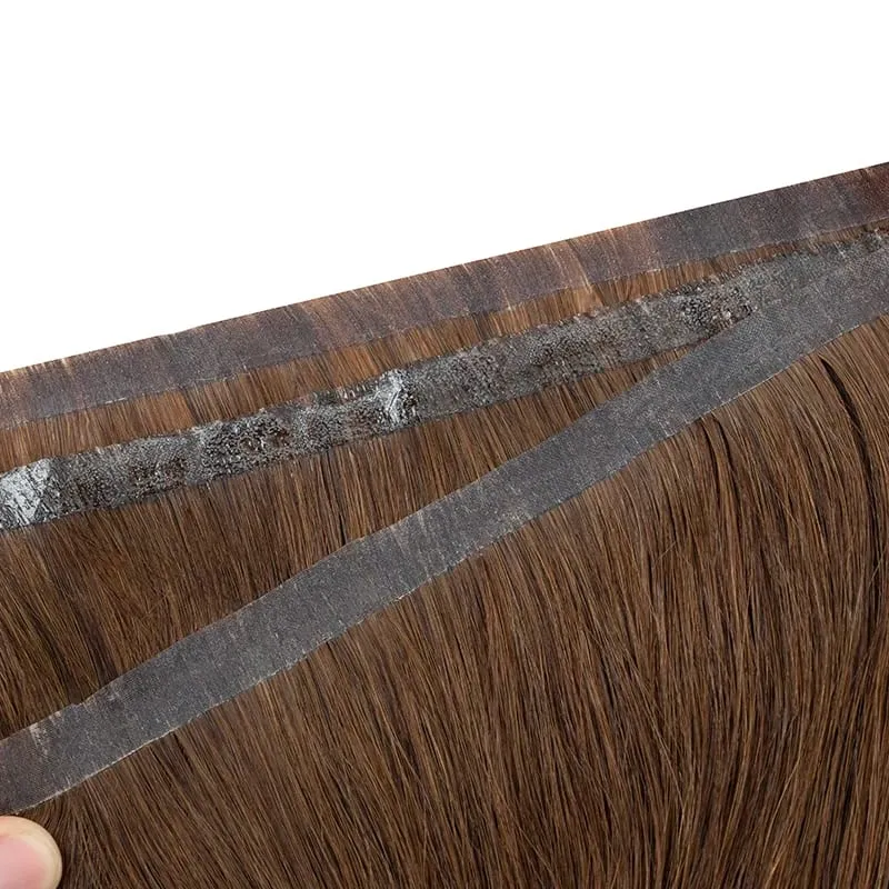 Liền mạch Băng tự nhiên Sợi ngang dài Da PU Băng ngang trong phần mở rộng của con người Không có keo Tóc con người cho tóc mịn Dài 80cm bó sợi ngang