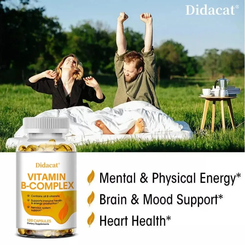 Vitamin B Complex - Contains All B Vitamins Supports Immune Health & Energy Production Nervous System Support