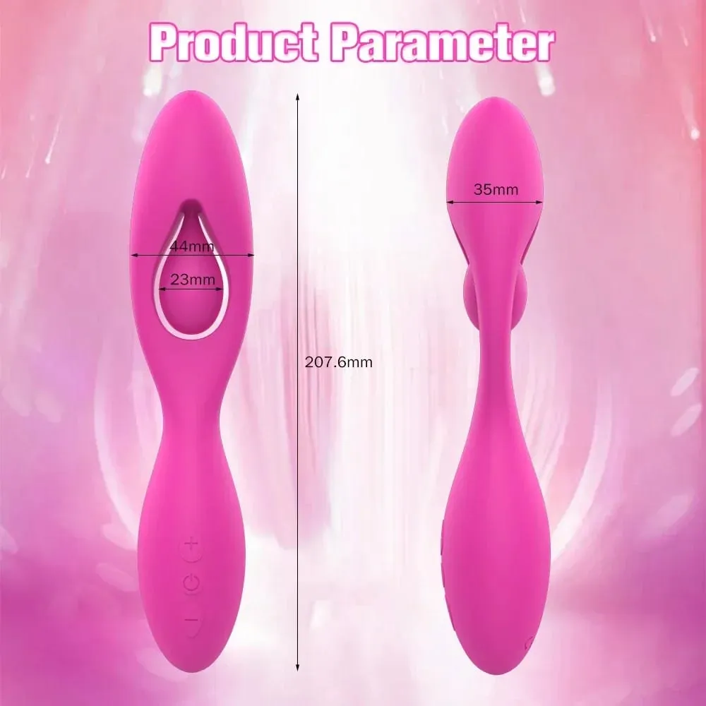 Liquid Silicone Vibrator Powerful Dual 10 Vibration G-Spot Female Dildo Vagina Clitoris Couple Bendable Wearable Couple Sex Toys — image 5
