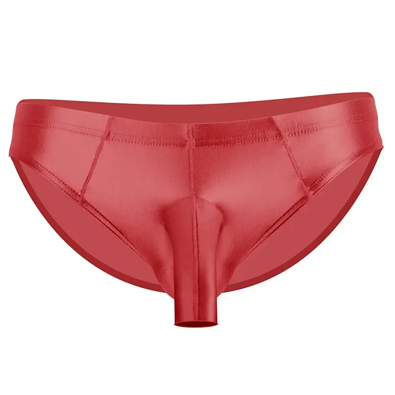 Men's glossy underwear open Pouch Panties Men Smooth Underwear Lingerie Hip Lifting High Elastic Bikini Briefs gay underwear