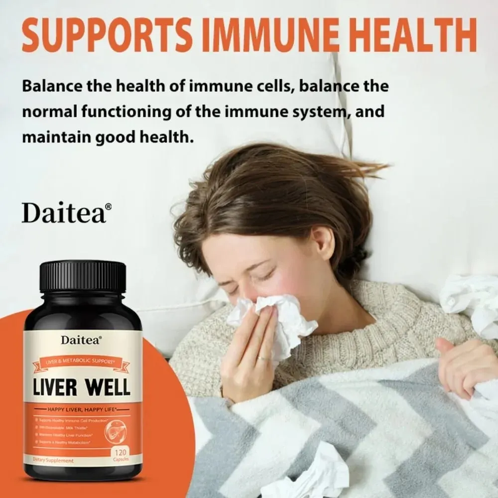 Milk Thistle Capsules - for Health Boosts Liver Detox Antioxidants for Skin and Digestive Liver Health