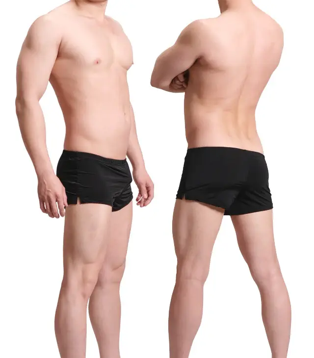 Panlalaking Kasuotang Panlalaki Ice Silk Boxer Shorts homme Solid Mid-rised U Convex Pouch Underpants Cueca Panlalaking Arrow Pants Plus Size M-XXL
