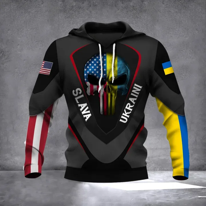 New Ukrainian national emblem Canada Flag Camo printed hoodies 3D Men Women casual pullover military hooded Sweatshirt clothing