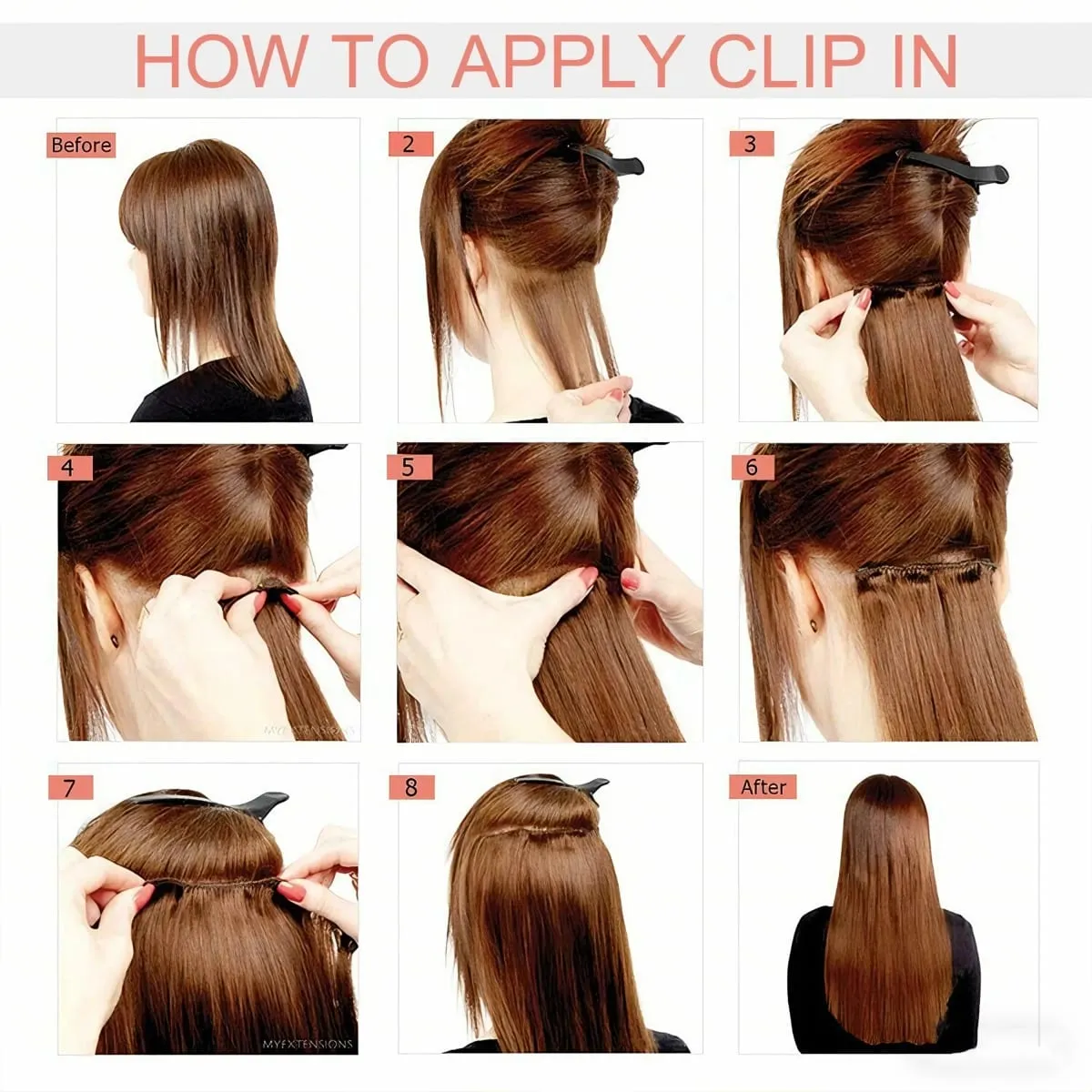 Clips In Hair Extension Long Straight Hair Pieces Clip In Hair Extension 22inches 7pcs/set Synthetic Fake Hair Pieces for Women