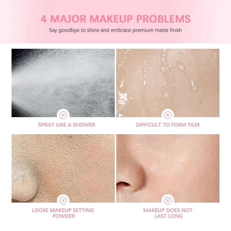 Waterproof Makeup Setting Spray Matte Finish Oil Control Non Sticky Long Wearing Smudge Proof Cosmetic Fixer For All Skin