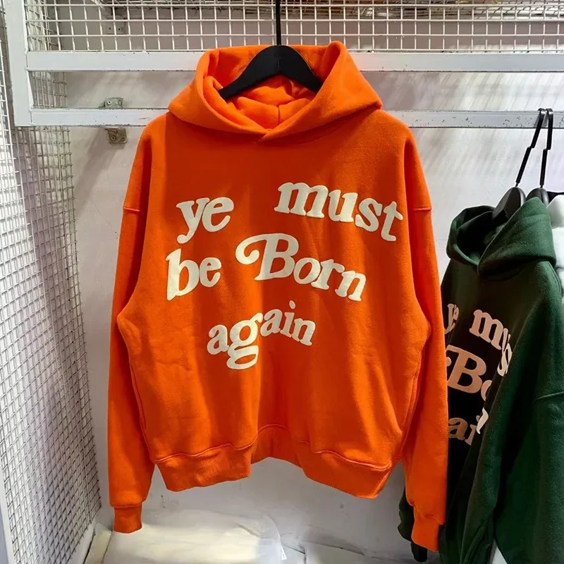 23FW Logotipo de espuma clássico Ye Must Be Born Again Hoodie Homens Mulheres Melhor Qualidade Oversize Kanye West CPFM.XYZ Moletons Multicolor